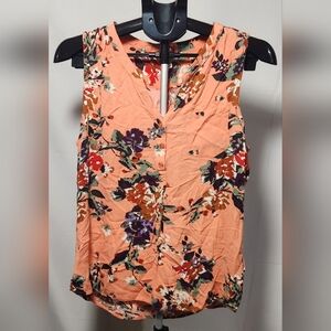 🌸 3/$25 🌸 Market & Spruce Vibrant Orange and Red Sleeveless Blouse-Size
